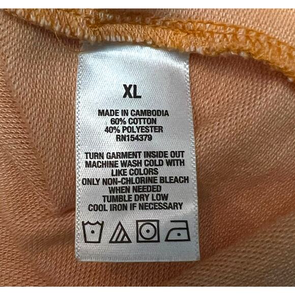 Aeropostale Polo Shirt XL Peach Orange Tan Navy Collar Cotton Blend Short Sleeve - Picture 4 of 7